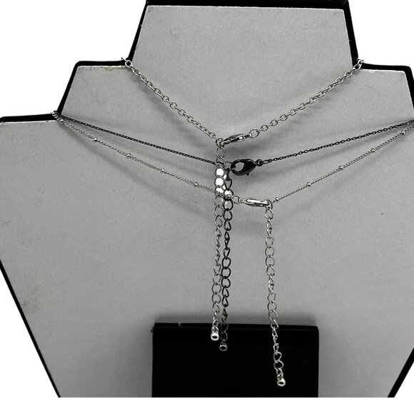 Target 3pc Layered Necklace Set With Skull Snake & Square Charms Silver Tone - Picture 11 of 15